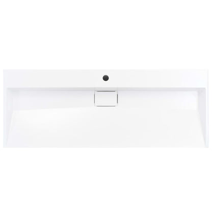 Lavandino 120x46x11 cm Blocco in Marmo/Minerale Bianco