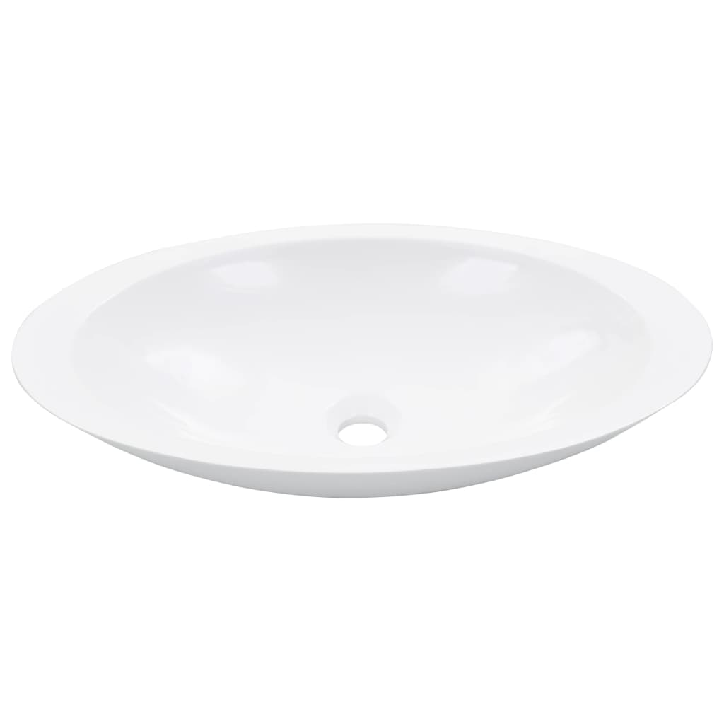 Lavandino 59,3x35,1x10,7 cm Blocco in Marmo/Minerale Bianco