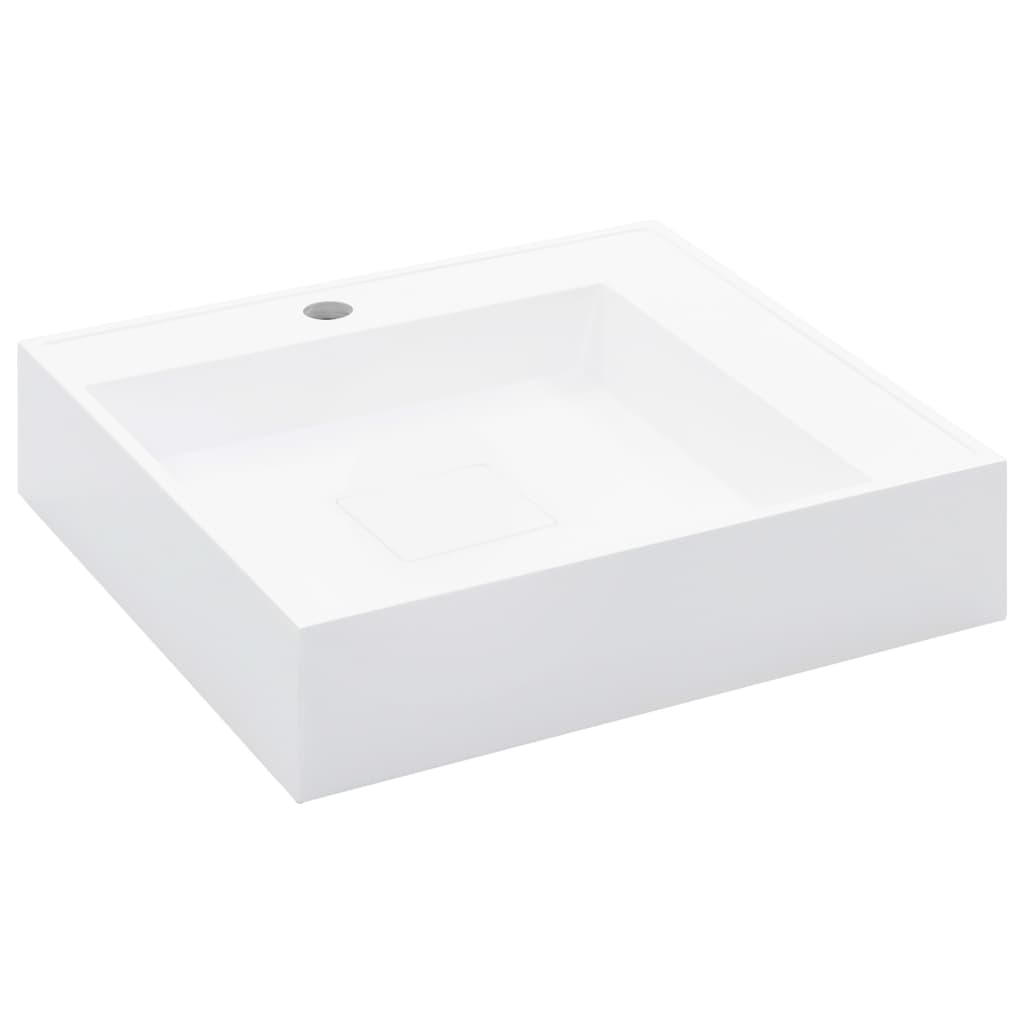 Lavandino 50x50x12,3 cm Blocco in Marmo/Minerale Bianco