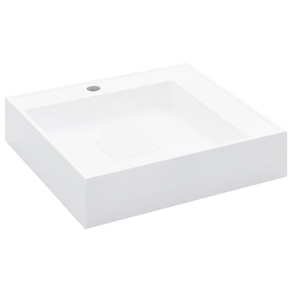 Lavandino 50x50x12,3 cm Blocco in Marmo/Minerale Bianco