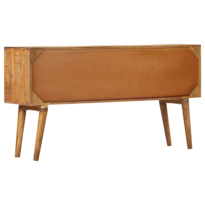Credenza con Motivo Stampato 130x30x70 cm in Massello di Mango