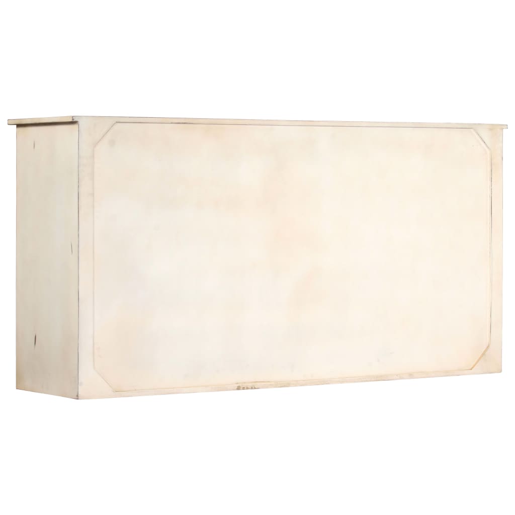Credenza Bianca 160x40x80 cm Legno Massello di Mango