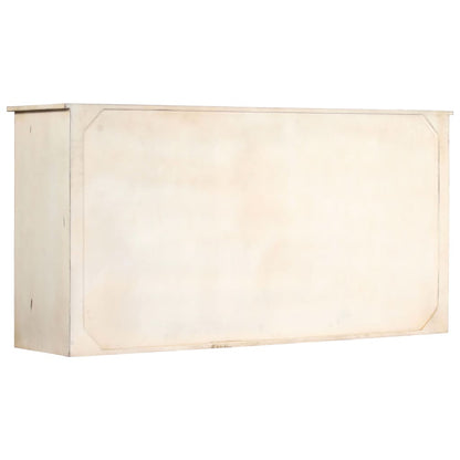 Credenza Bianca 160x40x80 cm Legno Massello di Mango