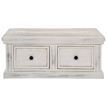 Tavolino da Salotto Bianco 70x70x30 cm Legno Massello di Mango