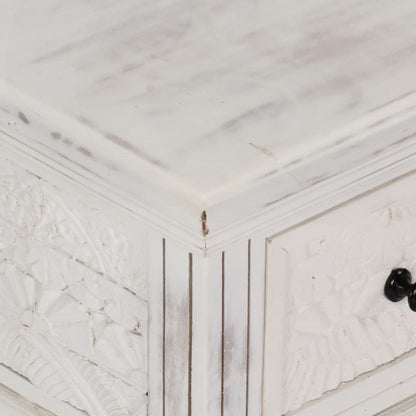 Tavolino da Salotto Bianco 70x70x30 cm Legno Massello di Mango