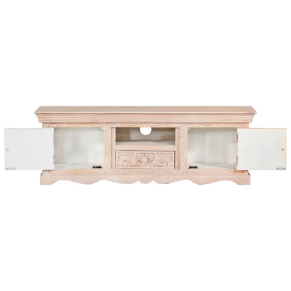 Mobile Porta TV Bianco 120x30x40 cm in Legno Massello di Mango