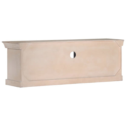 Mobile Porta TV Bianco 120x30x40 cm in Legno Massello di Mango