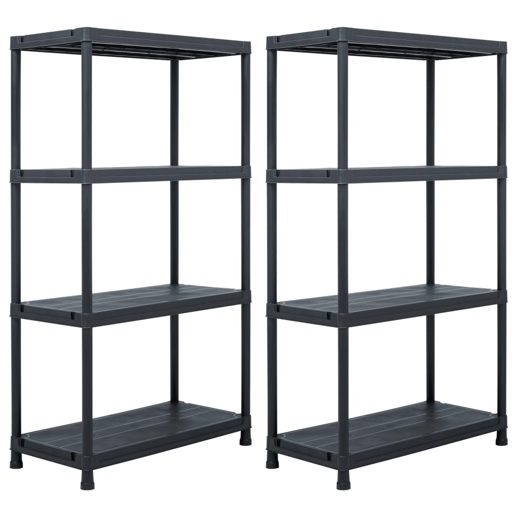 Scaffali 2 pz 60x30x138 cm Nero in Plastica