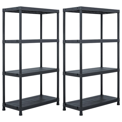 Scaffali 2 pz 60x30x138 cm Nero in Plastica