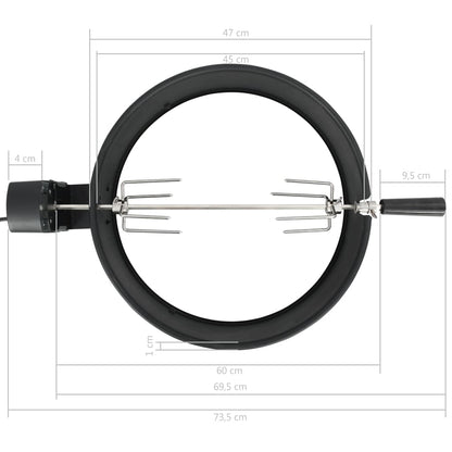 Kit per Barbecue allo Spiedo 47 cm Nero