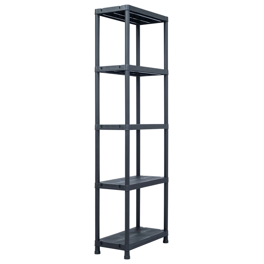 Scaffali 2 pz 125 kg 60x30x180 cm Nero in Plastica