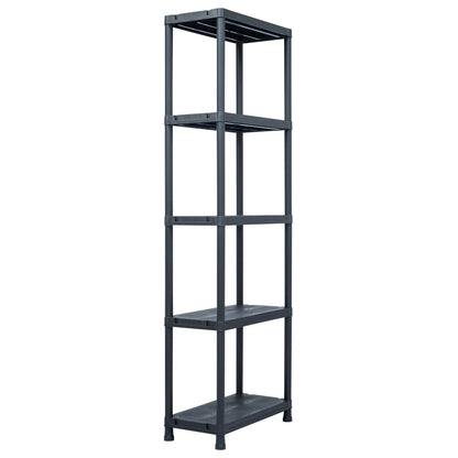 Scaffali 2 pz 125 kg 60x30x180 cm Nero in Plastica