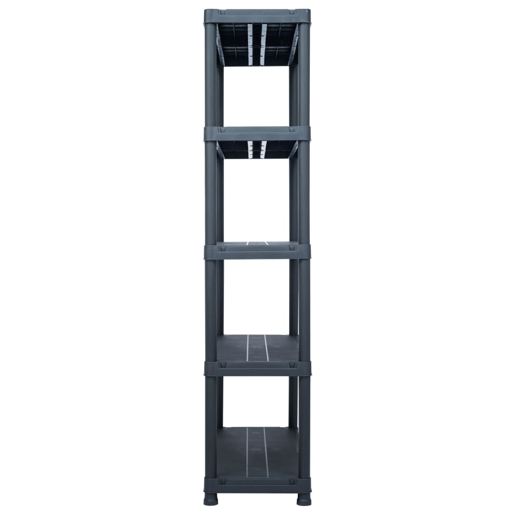 Scaffali 2 pz Nero 250 kg 80x40x180 cm in Plastica
