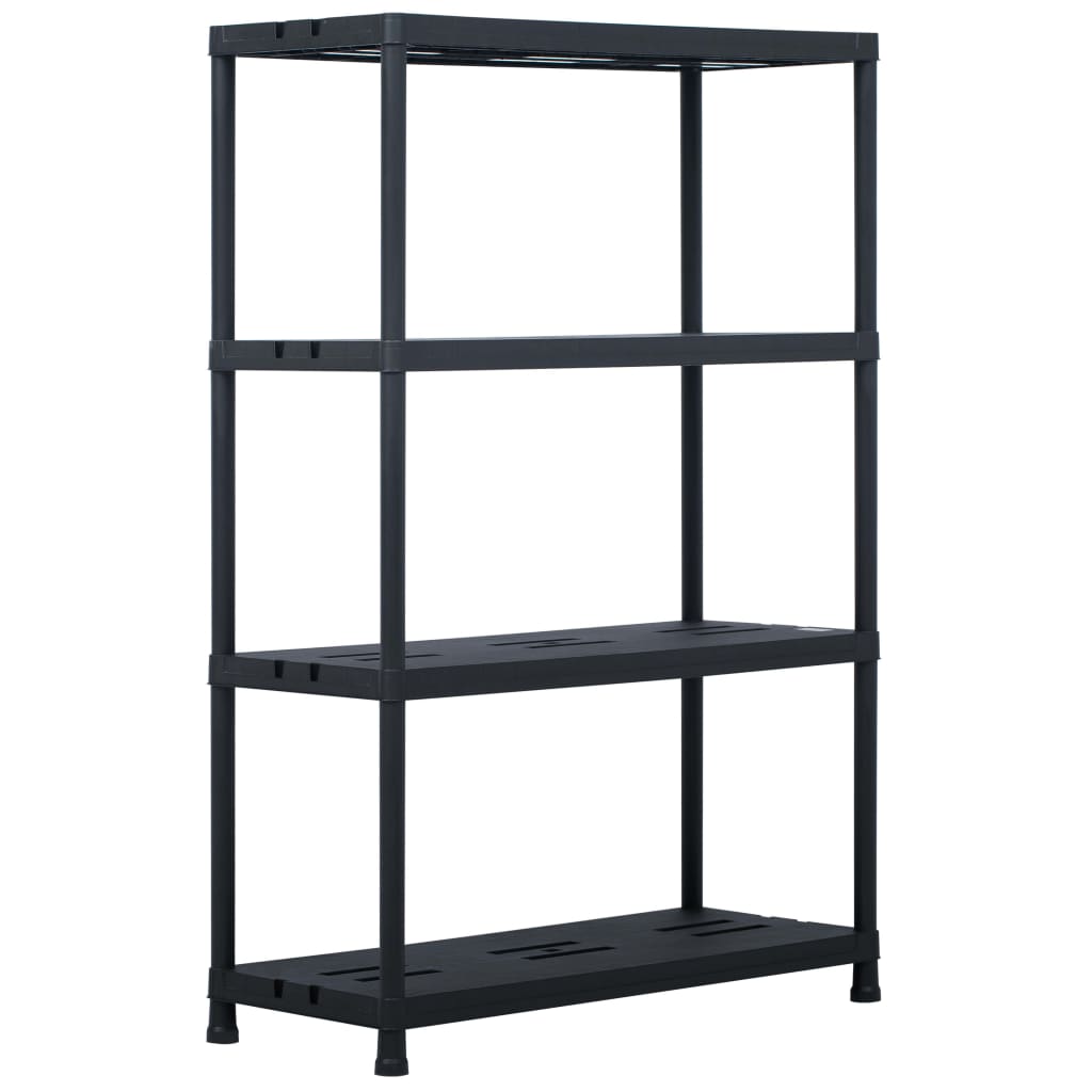 Scaffali 2 pz Nero 220 kg 90x40x138 cm in Plastica
