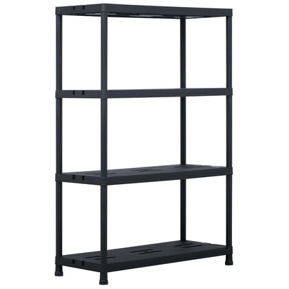 Scaffali 2 pz Nero 220 kg 90x40x138 cm in Plastica