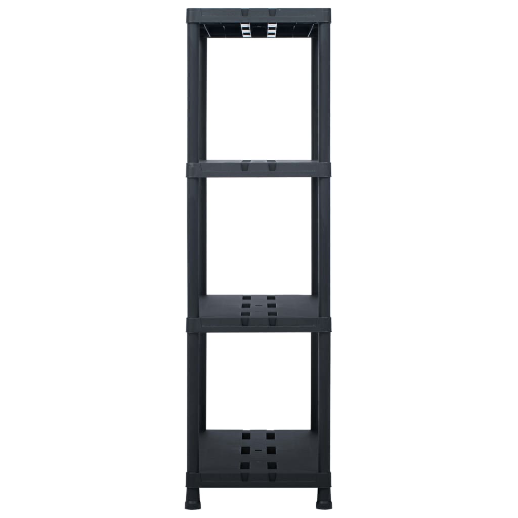 Scaffali 2 pz Nero 220 kg 90x40x138 cm in Plastica
