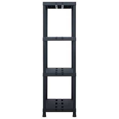 Scaffali 2 pz Nero 220 kg 90x40x138 cm in Plastica