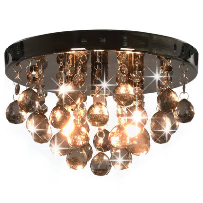 Lampadario con Perle FumÃ© Tondo Nero G9