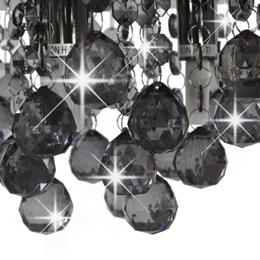 Lampadario con Perle FumÃ© Tondo Nero G9