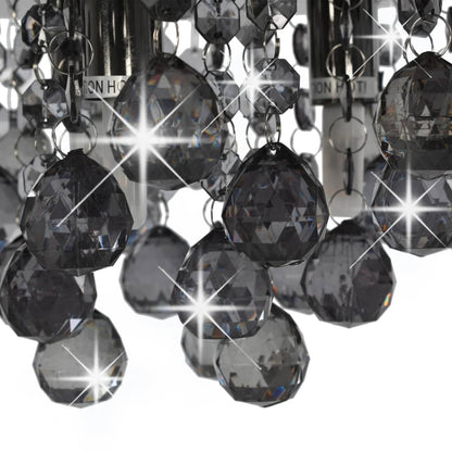 Lampadario con Perle FumÃ© Tondo Nero G9