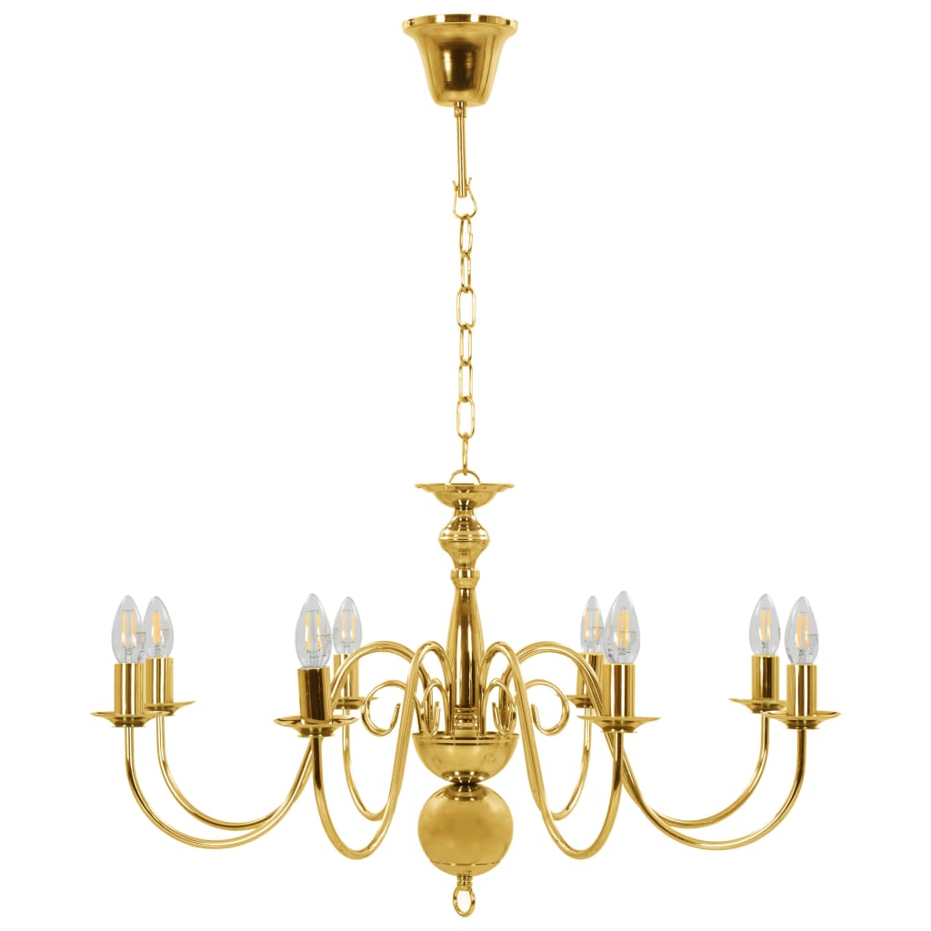 Lampadario Oro con 8 Lampadine E14
