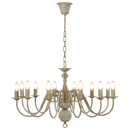 Candelabro Stile Anticato Bianco 12 Lampadine E14