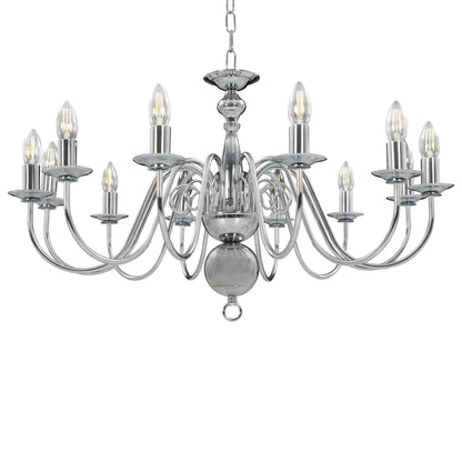 Lampadario Argento 12 Lampadine Attacco E14