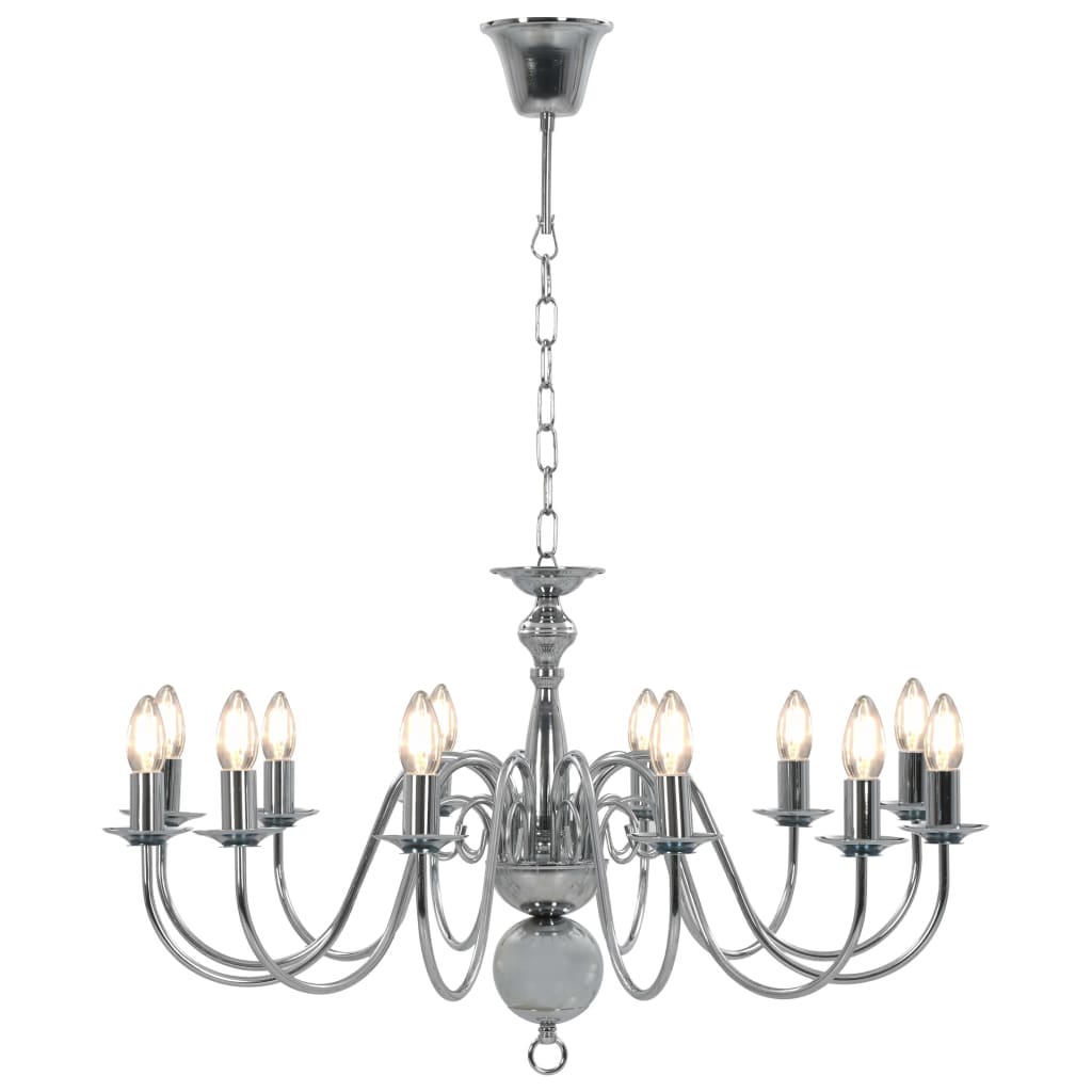 Lampadario Argento 12 Lampadine Attacco E14