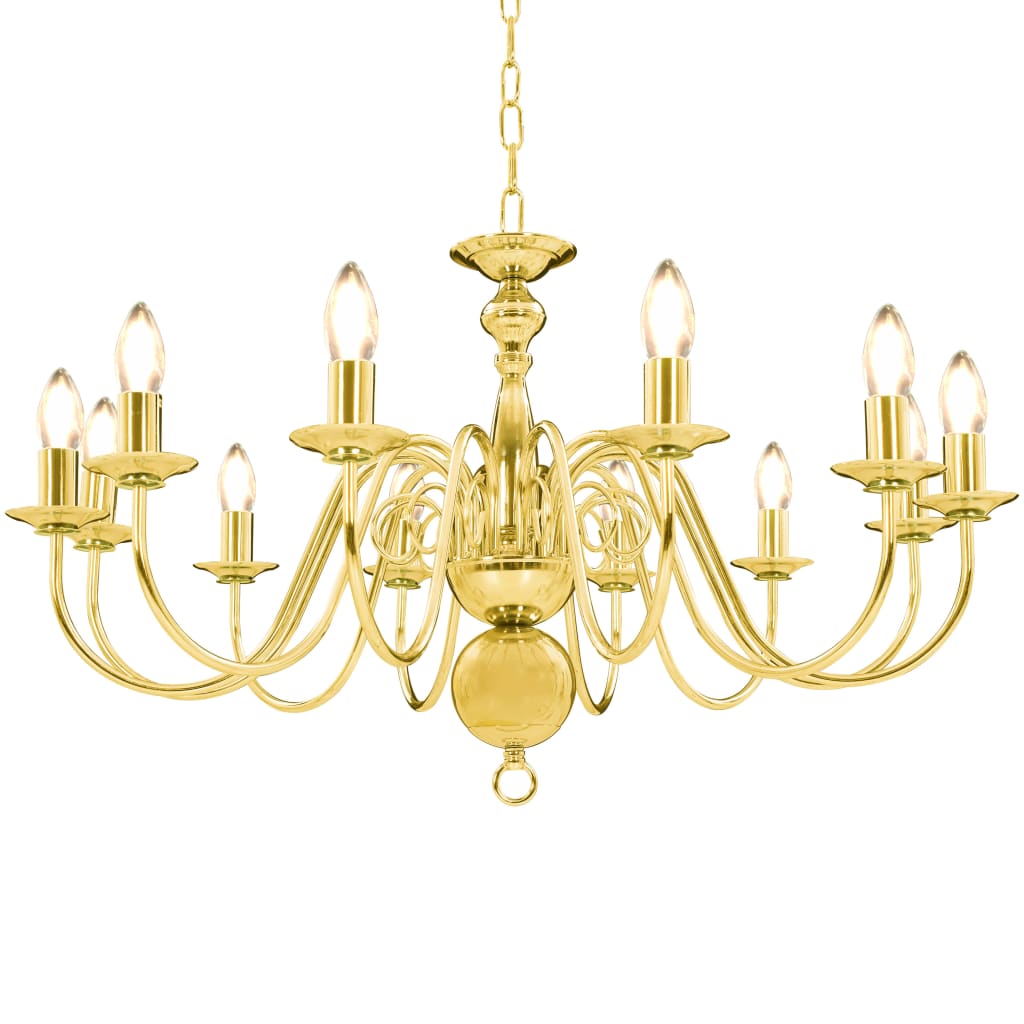 Lampadario Dorato per 12 Lampadine E14