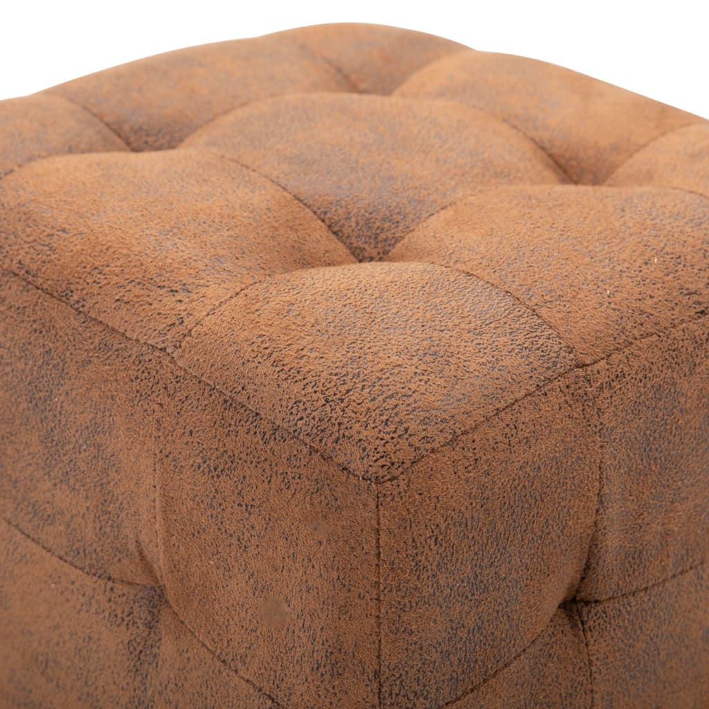 Comodini 2 pz Marrone 30x30x30 cm in Similpelle Scamosciata