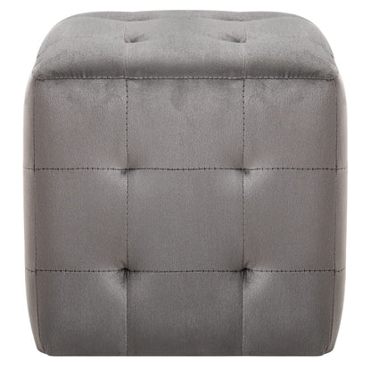 Comodini 2 pz Grigio 30x30x30 cm in Tessuto Vellutato