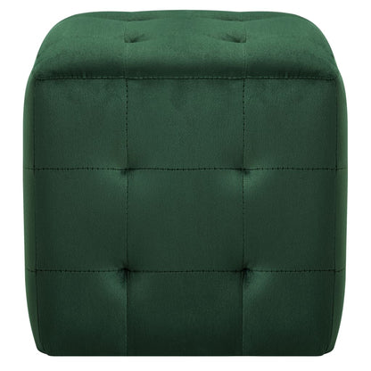 Comodini 2 pz Verde 30x30x30 cm in Tessuto Vellutato