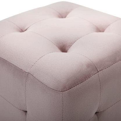 Comodini 2 pz Rosa 30x30x30 cm in Tessuto Vellutato