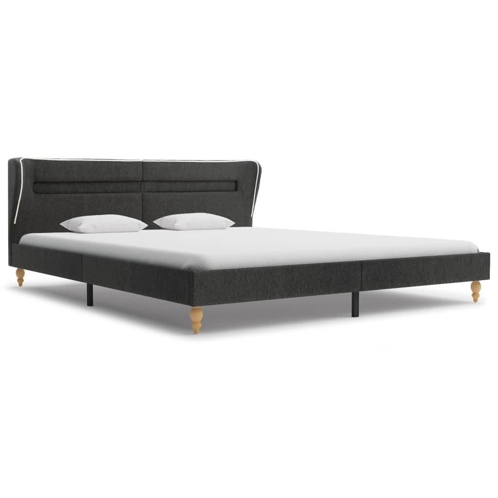 Struttura Letto con LED Tela Grigio Scuro 180x200 cm