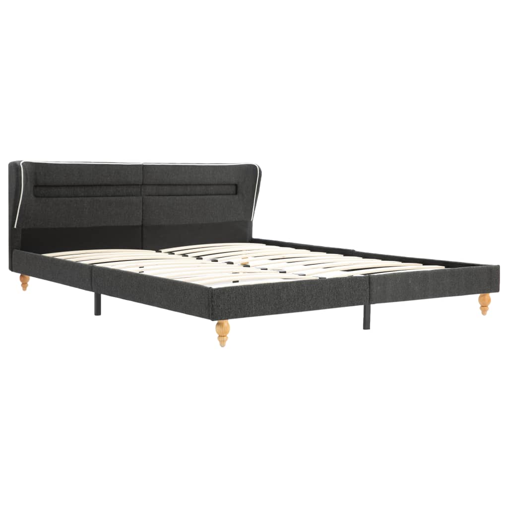Struttura Letto con LED Tela Grigio Scuro 180x200 cm