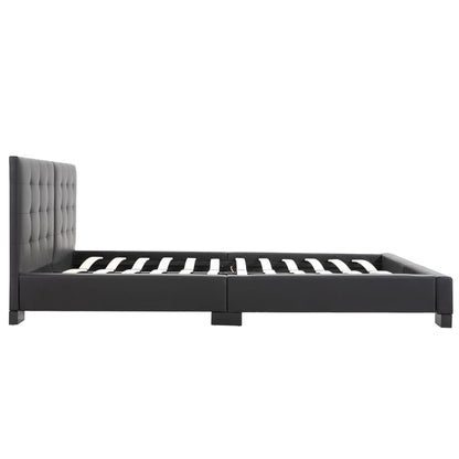 Struttura letto senza materasso in similpelle nera 200x160 cm