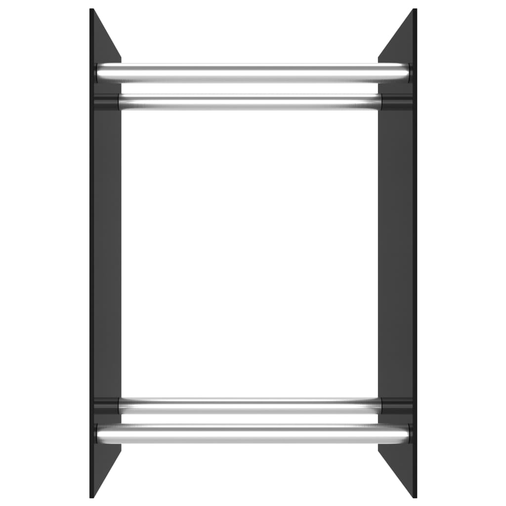 Porta Legna Nero 40x35x60 cm in Vetro