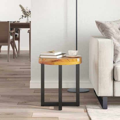 Tavolino da Salotto 40x45 cm Legno Massello Teak e Poliresina