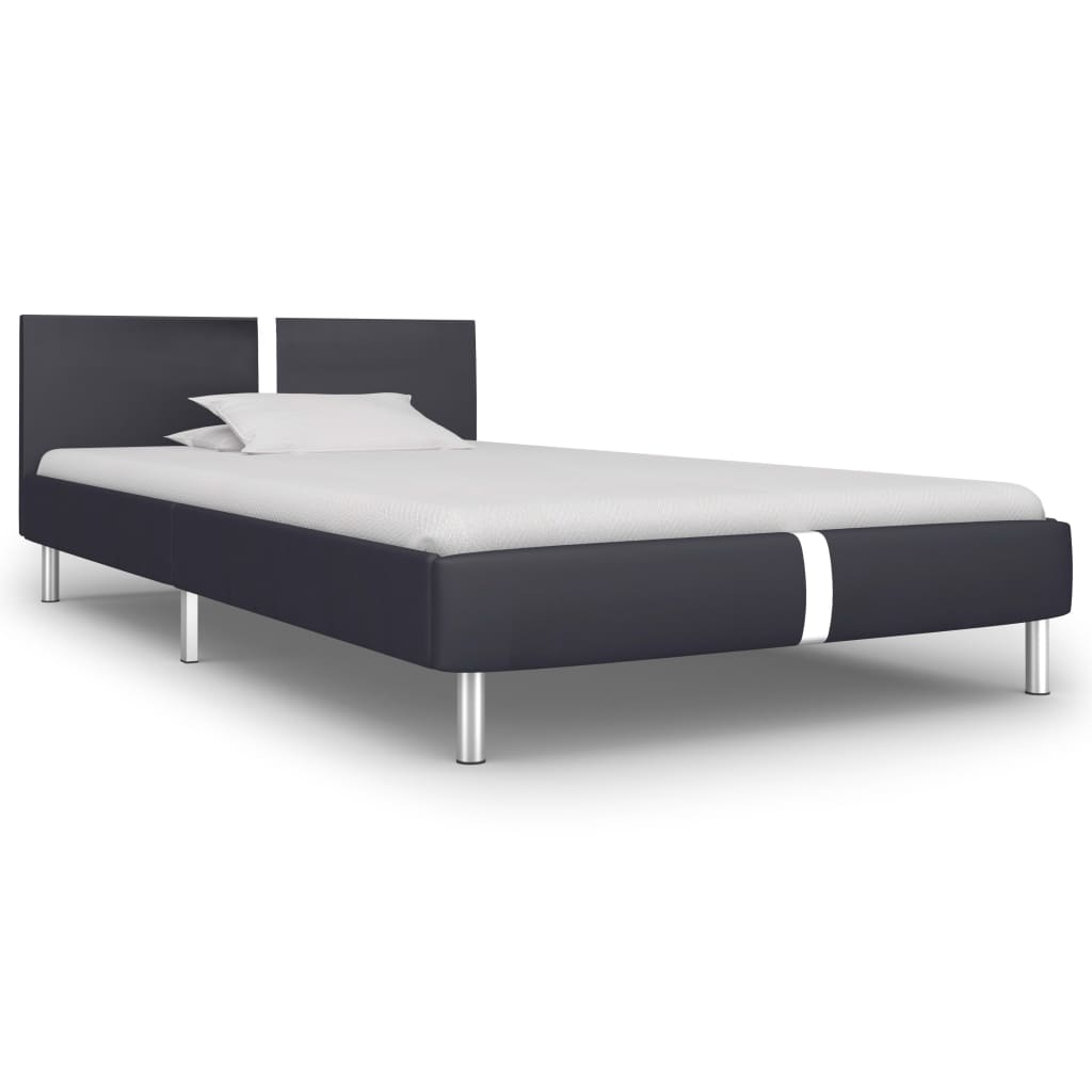 Giroletto senza Materasso Nero in Similpelle 90x200 cm
