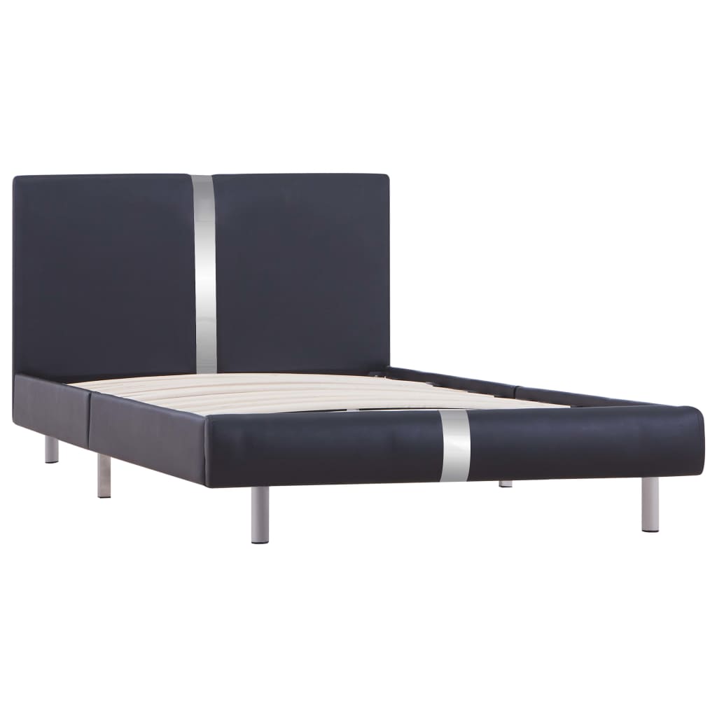 Giroletto senza Materasso Nero in Similpelle 90x200 cm