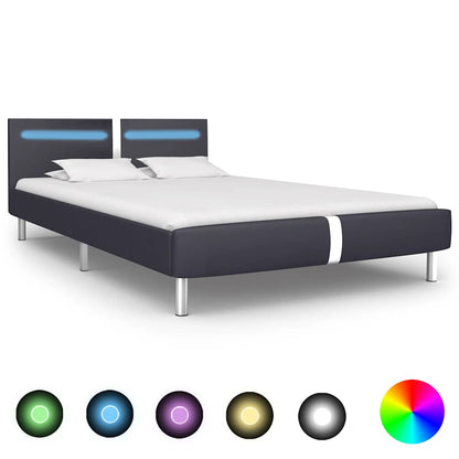 Giroletto con LED senza Materasso Nero 140x200 cm Similpelle