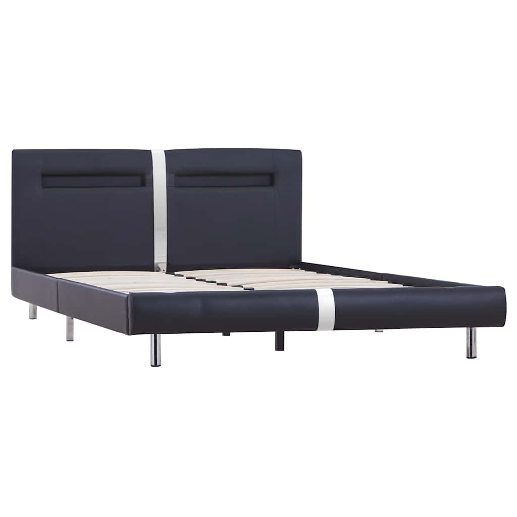 Giroletto con LED senza Materasso Nero 140x200 cm Similpelle