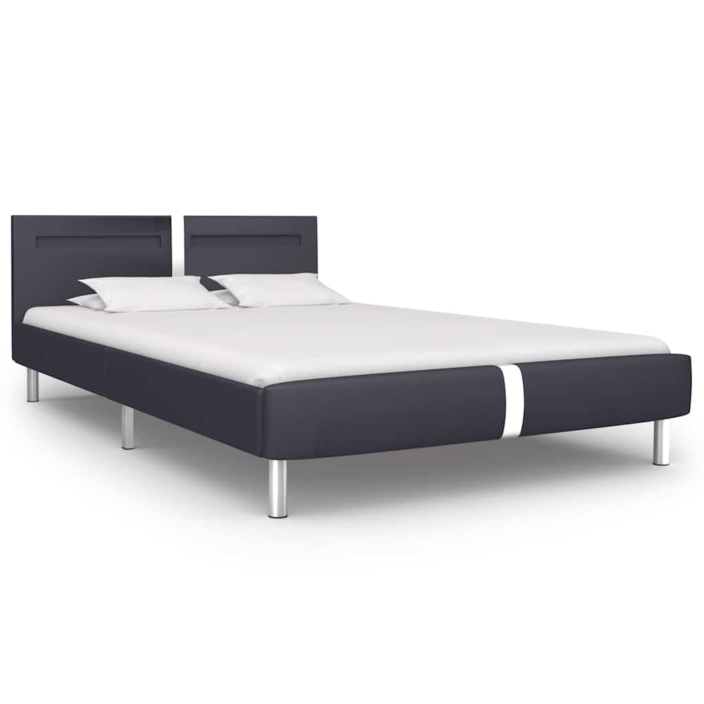 Giroletto con LED senza Materasso Nero 140x200 cm Similpelle
