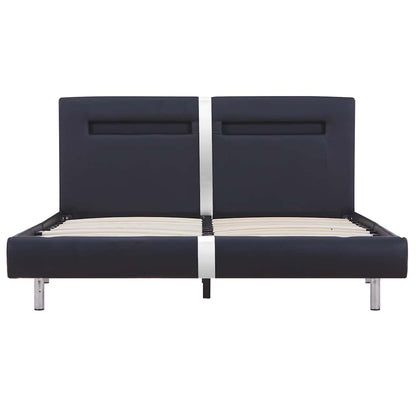 Giroletto con LED senza Materasso Nero 140x200 cm Similpelle