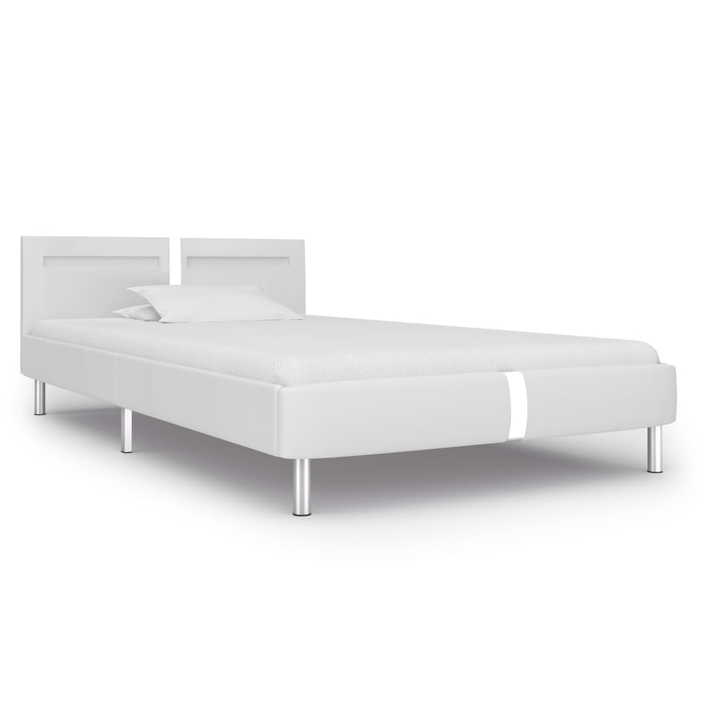 Giroletto con LED senza Materasso Bianco in Similpelle 90x200cm