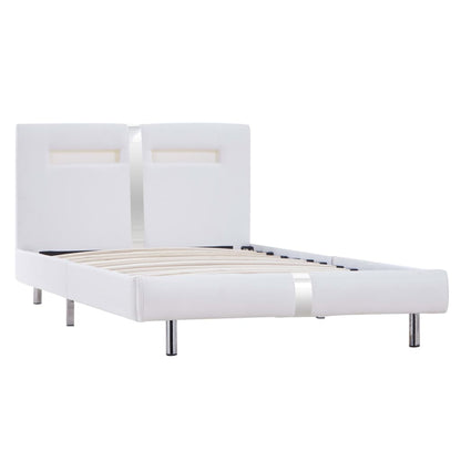 Giroletto con LED senza Materasso Bianco in Similpelle 90x200cm