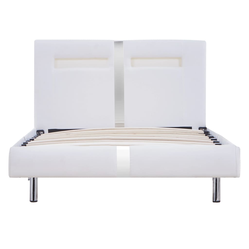 Giroletto con LED senza Materasso Bianco in Similpelle 90x200cm
