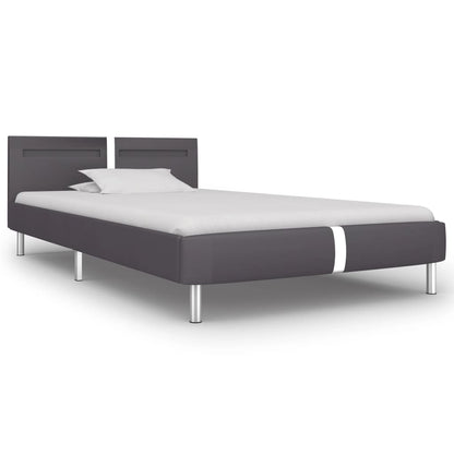 Giroletto con LED senza Materasso Grigio in Similpelle 90x200cm