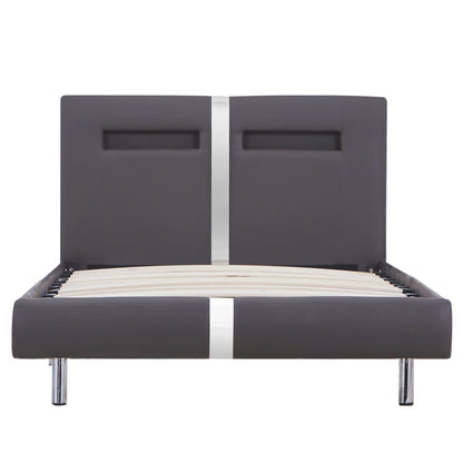 Giroletto con LED senza Materasso Grigio in Similpelle 90x200cm