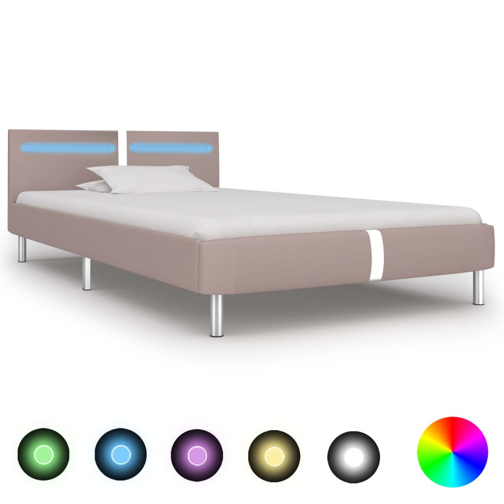 Giroletto con LED senza Materasso Cappuccino 90x200 cm